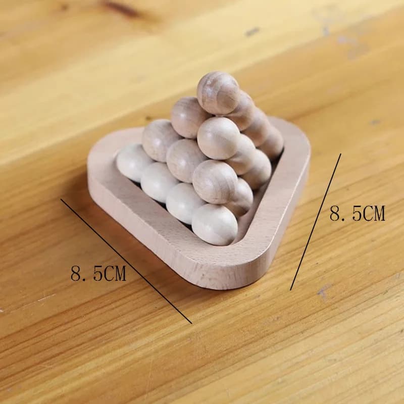 Wooden Pyramid Puzzle IQ Logic Training Brain Teaser Puzzles for Teens Adults Kids Educational Toys Mind Baffling Games