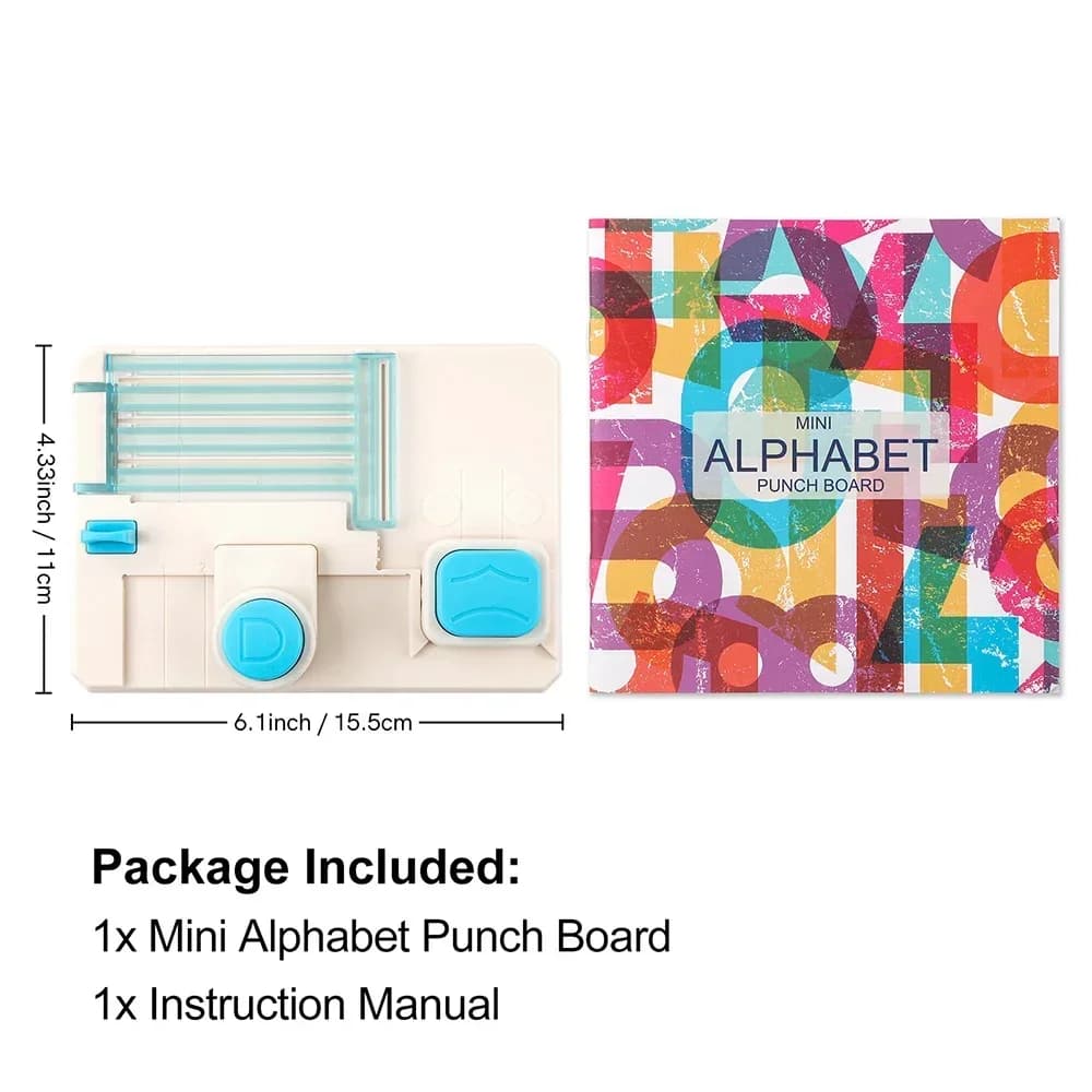 Mini Alphabet Punch Board DIY Letter Embossing Machine for DIY Handmade Greeting Craft Cards Paper Scrapbooking Party Decor